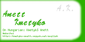 anett kmetyko business card